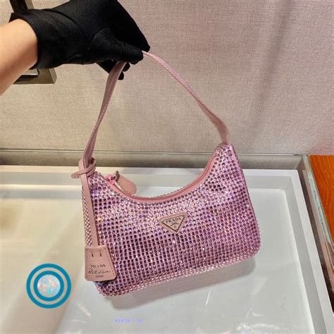 pink glitter prada bag|prada pink rhinestone bag.